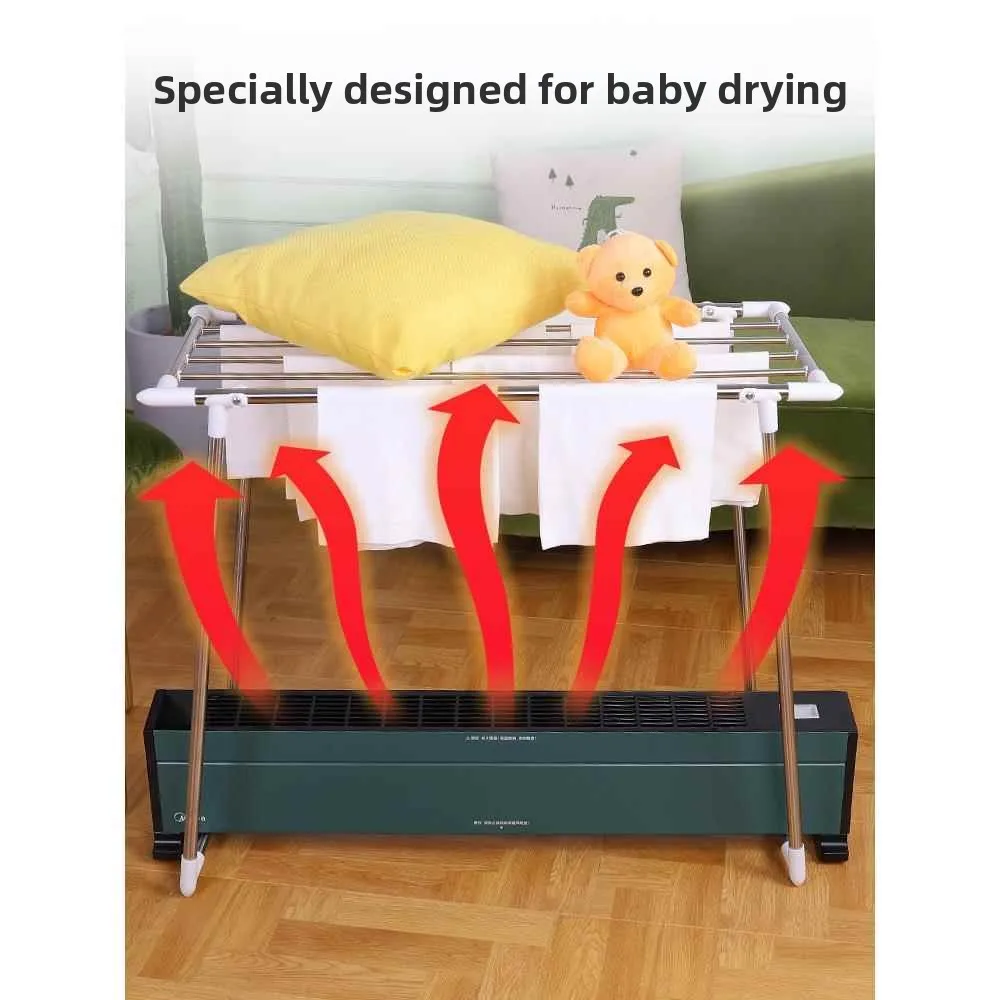 

Heated Footboard Clothes Drying Rack Foldable Window Simple Floor Hanging Small Clothes Hanger Home Use Storage Organizer