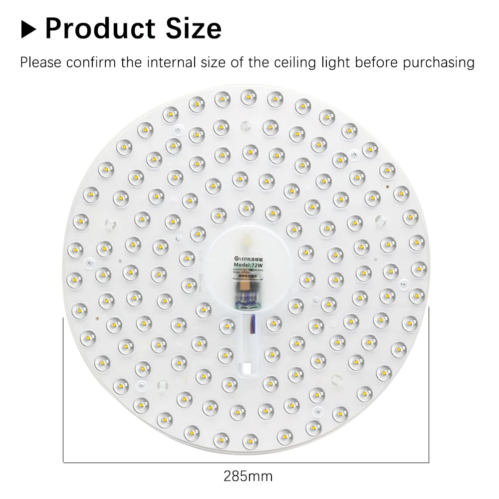 Ceiling Light Replacement Led Module 220V Led Panel Dimmable 72W Round Led Light Board Energy Saving Module For Ceiling Lamps