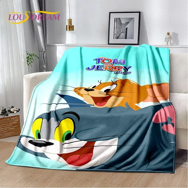 3D Mouse T-tom and Jerry HD Cartoon Soft Blankets,Keep Warm Throw Blanket Comfortable for Picnic Beds Sofa Home Bedroom Kid Gift