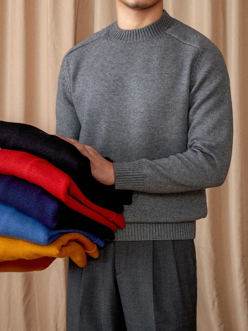 

Mr. Deer Tee's Vintage Japanese Sle Long Sve Color Knitted Sweater Casual Autumn Winter Briti Sle Men's Crew...