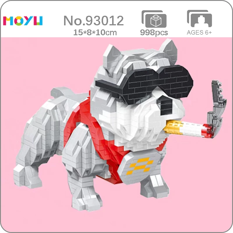 Moyu 93012 Animal World Bully Pitbull Dog Sunglasses Rogue Pet Doll Mini Diamond Blocks Bricks Building Toy for Children no Box