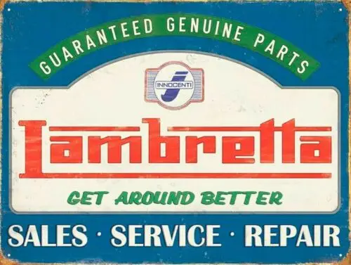 Lambretta, retro vintage style metal sign man cave shed Home Decor