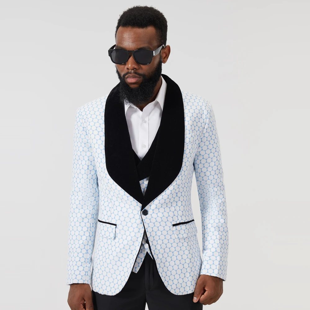 Luxury Wedding Formal Men Suits Three Piece Jacket Pants Vest Groom Tuxedo Clothes Slim Fit Blazer Set For Bridegroom Costume