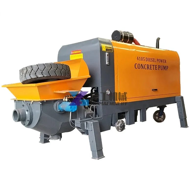 High Pressure Large Aggregate Concrete Pumps Diesel Engine Concrete Mixer with Pump for Building Use