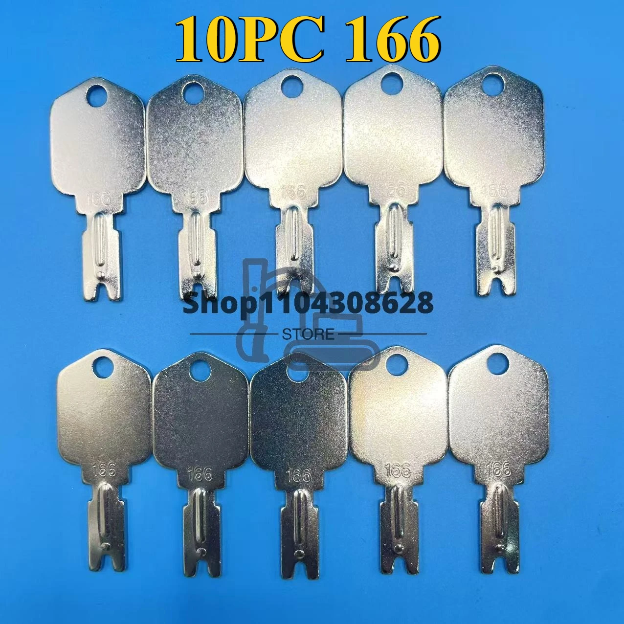 

10PCS 166 Ignition Keys Forklift Key Hyster Heavy Equipment Keys for Clark Yale Hyster Komatsu Crown