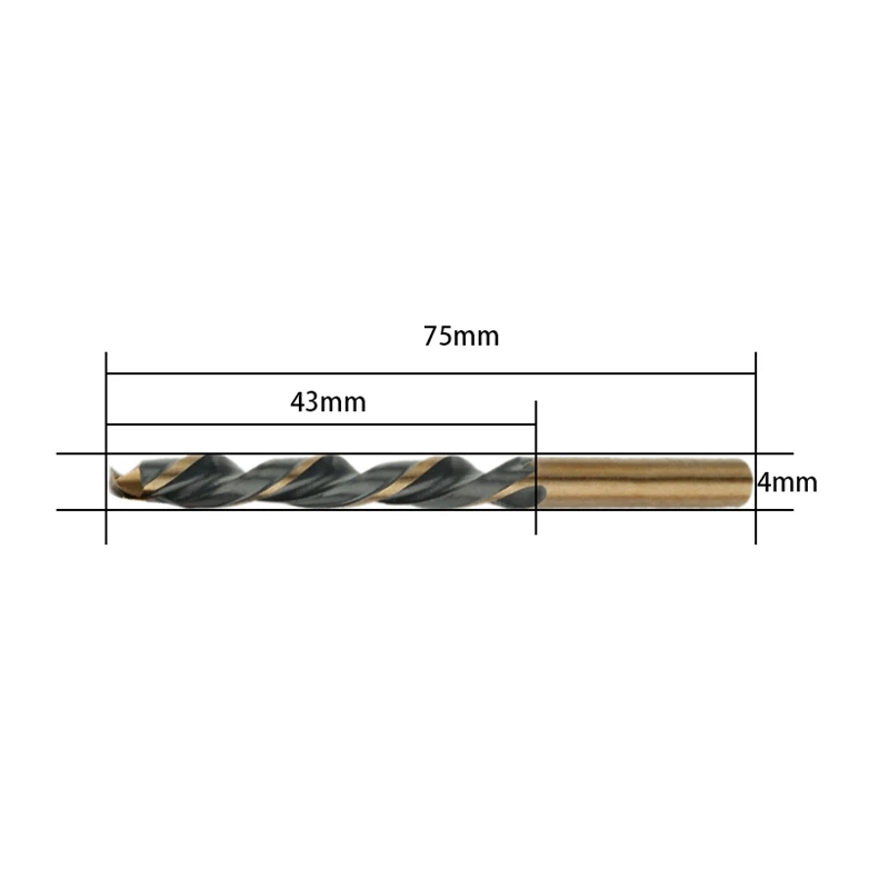 Twist Drill Bit High Speed Steel 4341 Straight Shank Drill Bit For Electric Hand Drill And Bench Drill
