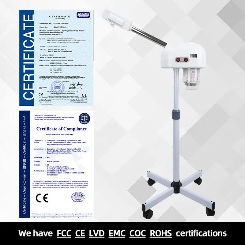 Professional Face Steamer Nano-Ion Ozone Hot Mist Hot Mist with LCD Screen Adjustable Height for Salon Home Spa Aging Reduction