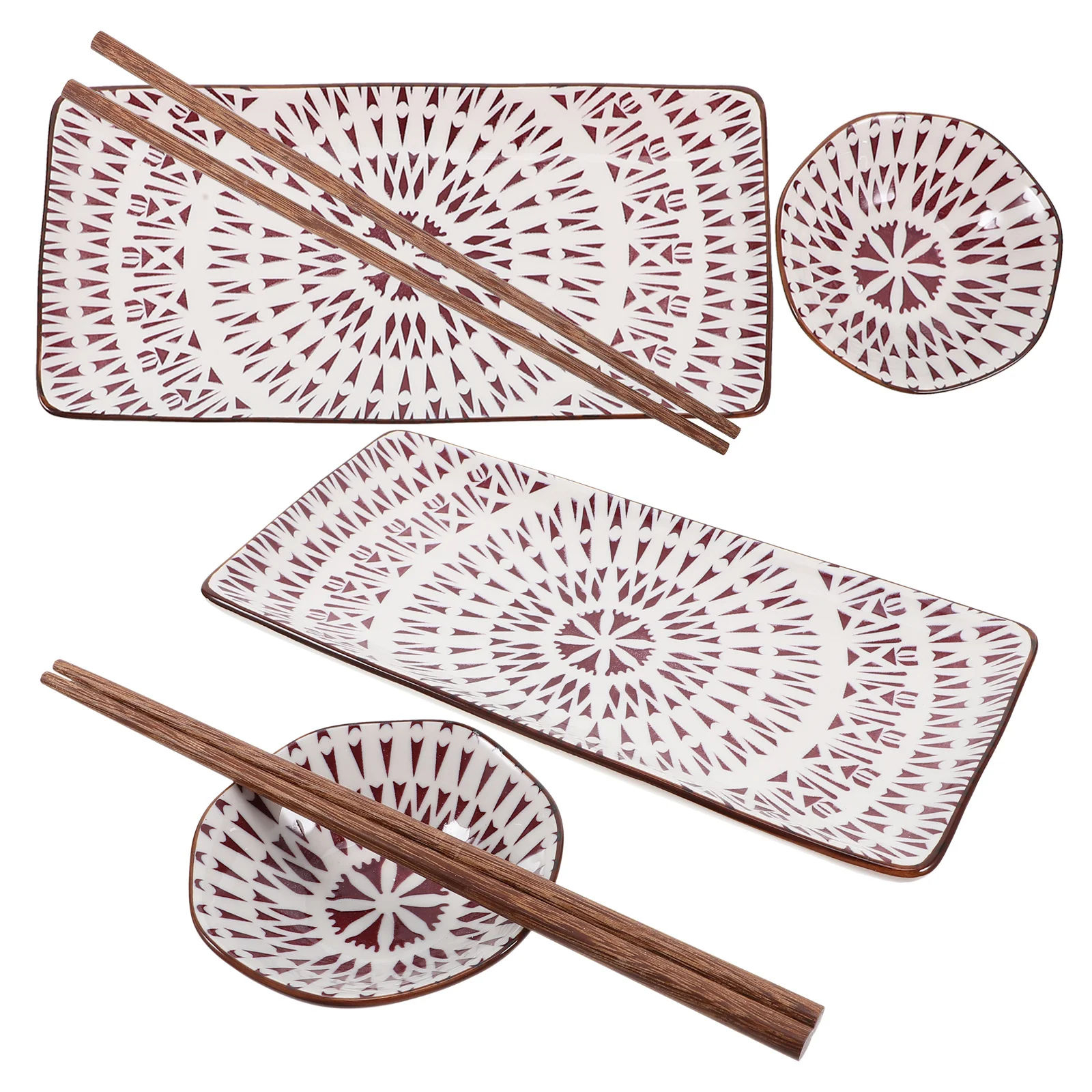 

2 Sets Ceramic Sushi Plates Japanese Style Serving Dish For Restaurant Family Gathering Sushi Serving Tray Sashimi Plate Food