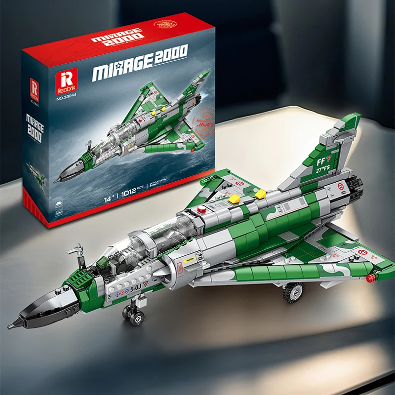 

1012pcs MOC Military Mirage 2000 Fighter Building Blocks Assembling Airplane Bricks Model DIY Toys for Boys Birthday Gift Set