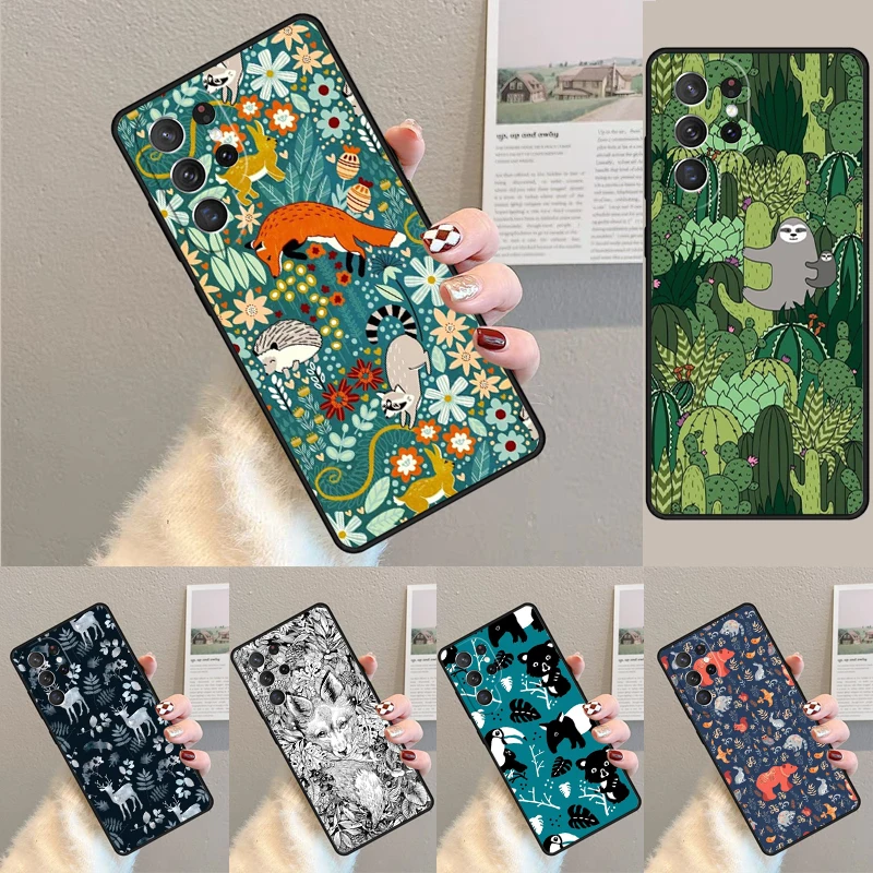 Wild Forest Animal soft TPU Phone Case For Samsung Galaxy note 10 pro S26 S25 S24 S23 S22 Ultra Plus S21 FE S20 Shockproof Cover
