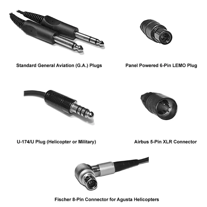 

Flight store Boeing Airbus 5PIN fixed wing GA helicopter U174 aviation headphone adapter