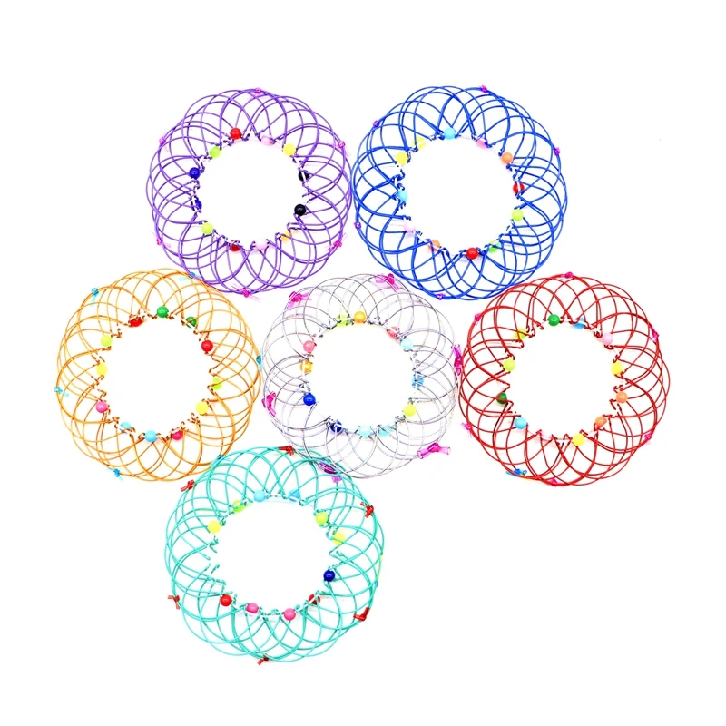 

Flexible Basket Magic Flow Ring Multicolored Rotating Flower Basket Toy For Autism Special Needs Stress Reliever