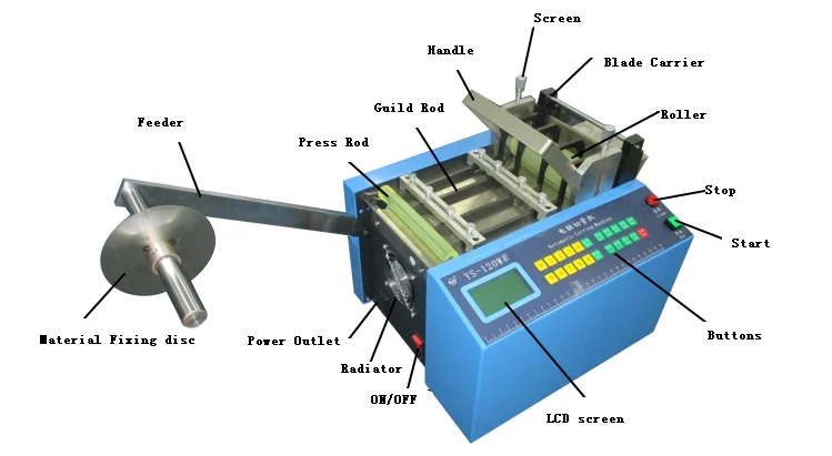 Automatic PVC Tube & Flexible Hose PE Film Cutting Machine Factory Plastic Pipe Cutter with Motor Carton Packaging