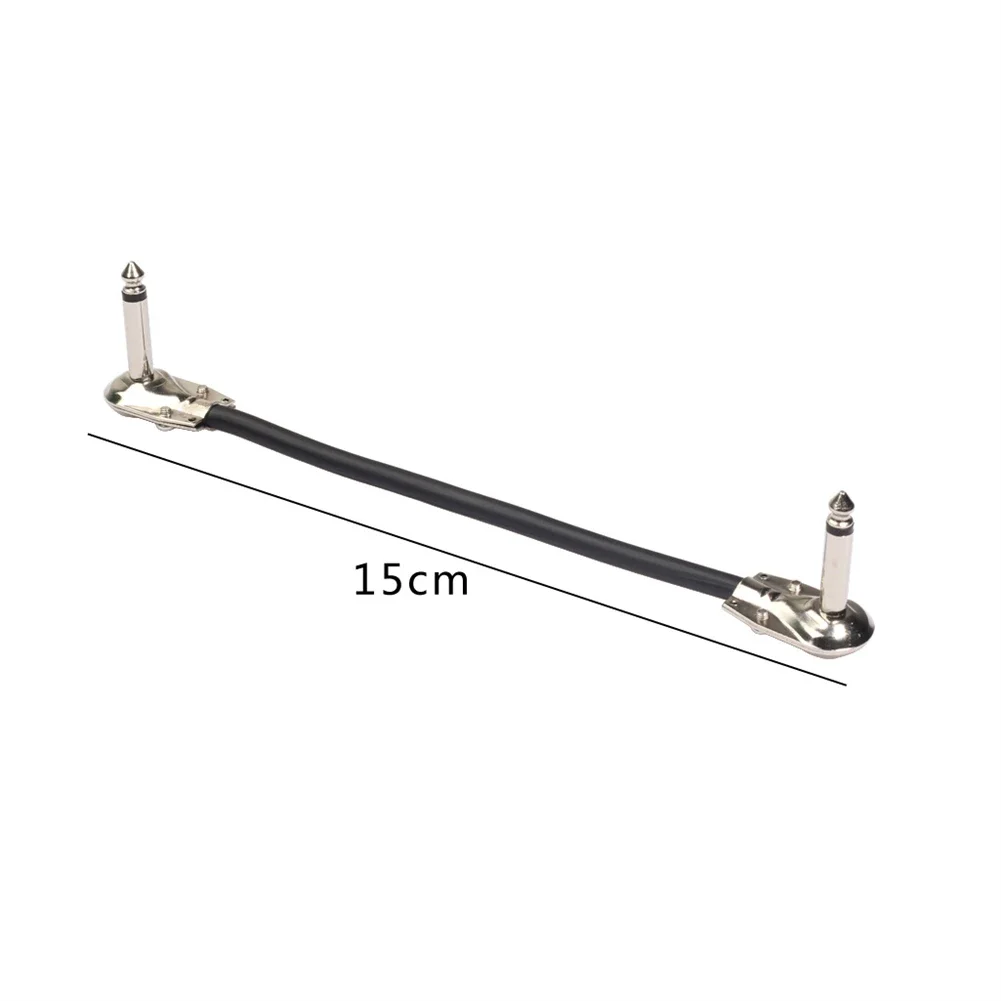 6.35mm Elbow Guitar Effect Pedal Cable 1/4 In Right Angle Jack Guitar Patch Lead 15CM For Pedalboards Audio Signal Transmission