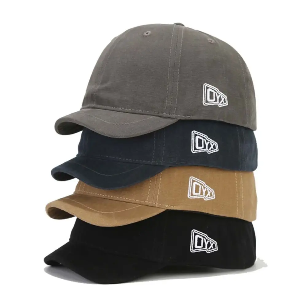 Versatile Embroidered Men Baseball Cap Cotton Sun Hat Embroidery Letter Baseball Hat Short Hat Brim Sunscreen Hat Sports