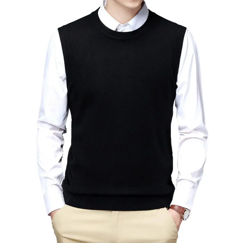 

Men Top Sleeveless Knitted Vest Warm Winter Sweater male Fashion sweatshirts 니트조끼