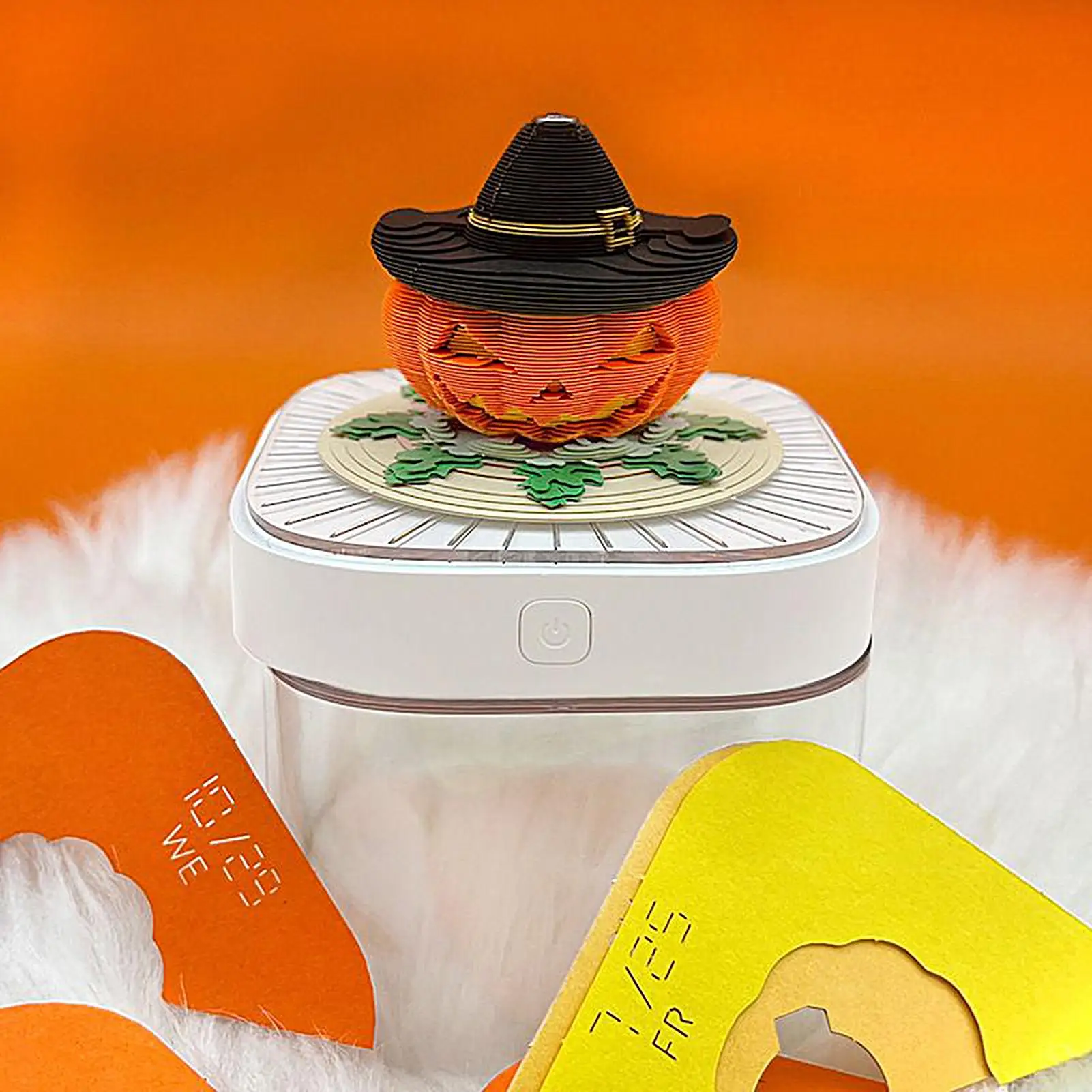 

3D Calendar 2026 Pumpkin Paper Sculpture Art Calendar Tear Off Memo Pad With LED Light For Teachers Home Dressing Table