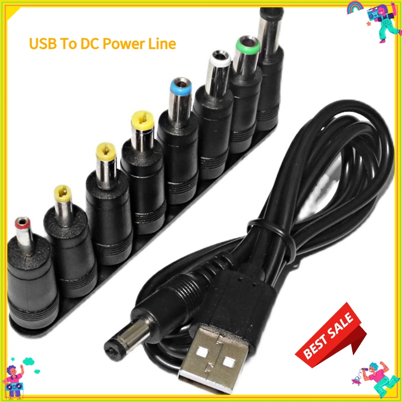 

USB To DC Power Line 6.3/5.5/4.0/3.5 Circular Hole Fan Sound Desk Lamp Toy Cleanser Charging Line Extension Cord Power Cord