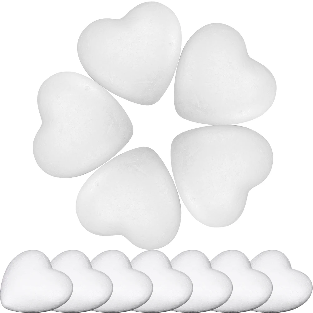 

100pcs Heart Shape Foam Ornaments 3cm Solid Cutouts Lightweight Craft Balls for Wedding Party Valentine Day Supplies