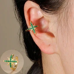 Vintage Star Ear Clips Without Piercing For Women Sparkling Zircon Ear Cuff Clip Earrings Wedding Party Fashion Jewelry Gifts
