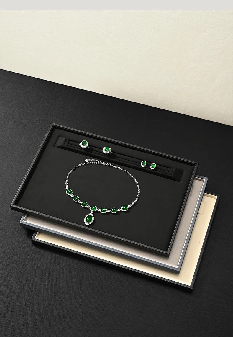Oirlv Schwarzes Leder-Schmuckdisplay-Set Ring-Ohrring-Armband-Organizer Ständer Ausstellungsstücke für Ladentheken – Detail 10