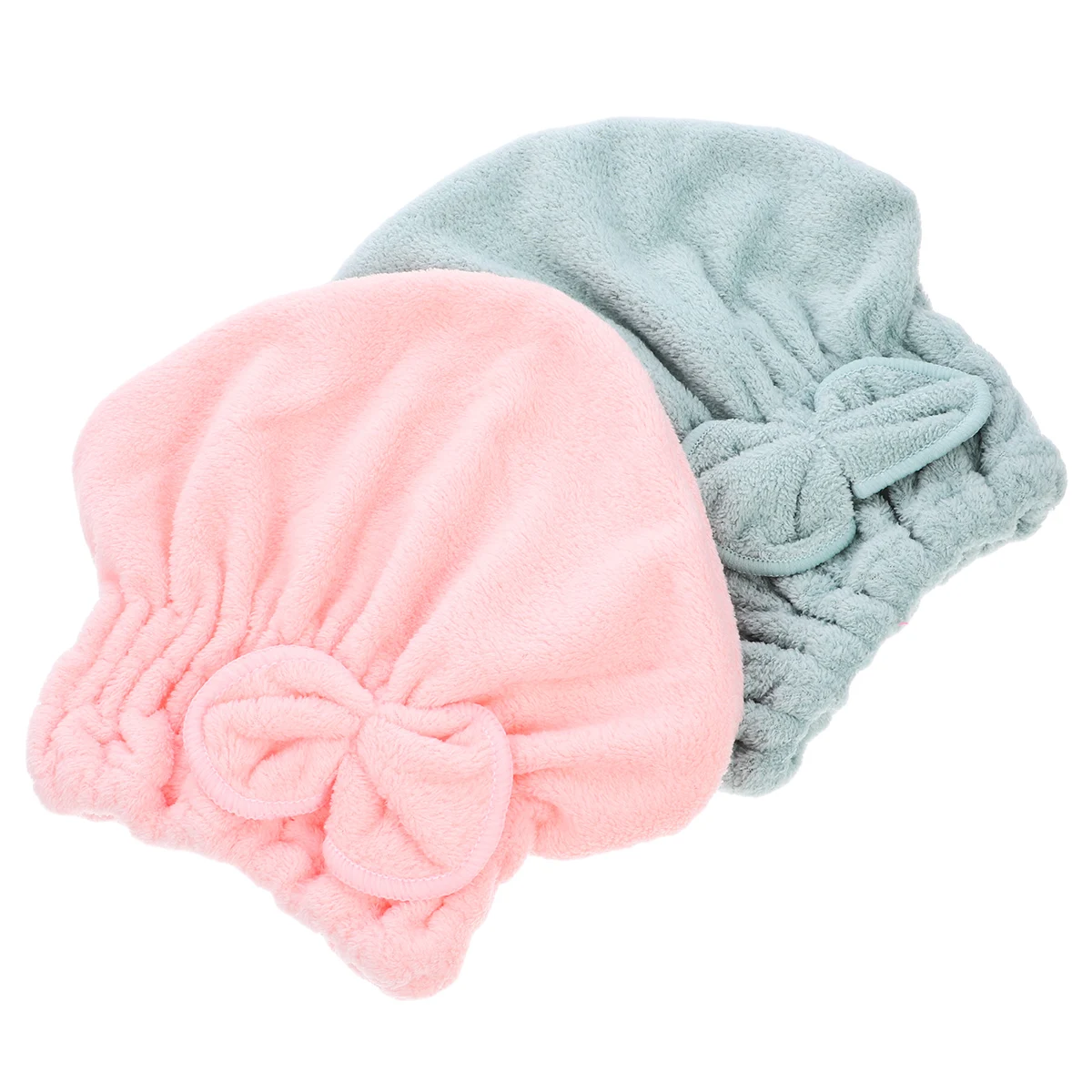 

2pcs Coral Fleece Drying Towels Women Cute Cartoon Hair Wraps Absorbent Gentle Durable Towel For Damaged Hair Frizz Free