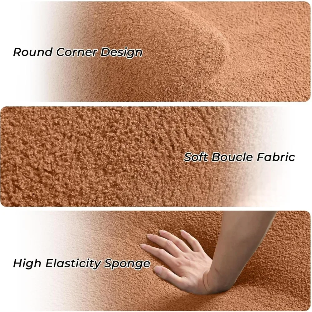 Sectional Sofa 4 Seater Sectional Couch Luxury Modern Cloud Couch with Oversized Bamboo Shaped Sofa Comfy Fluffy Boucle Sofa