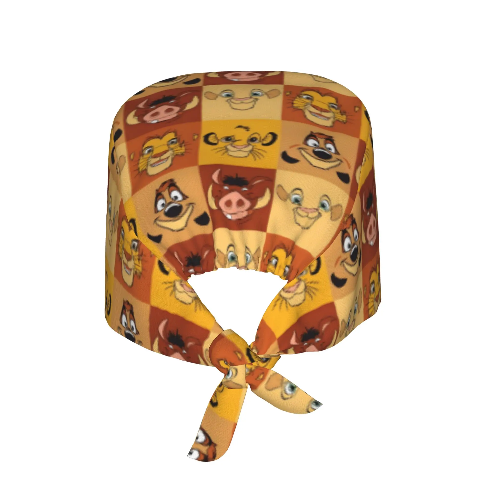 Adjustable Liones Anime Kinges Working Hat Men Women Pumbaa Simba Cartoon Scrub Caps Scrub Nursing Doctor Surgeon Cap for Chef