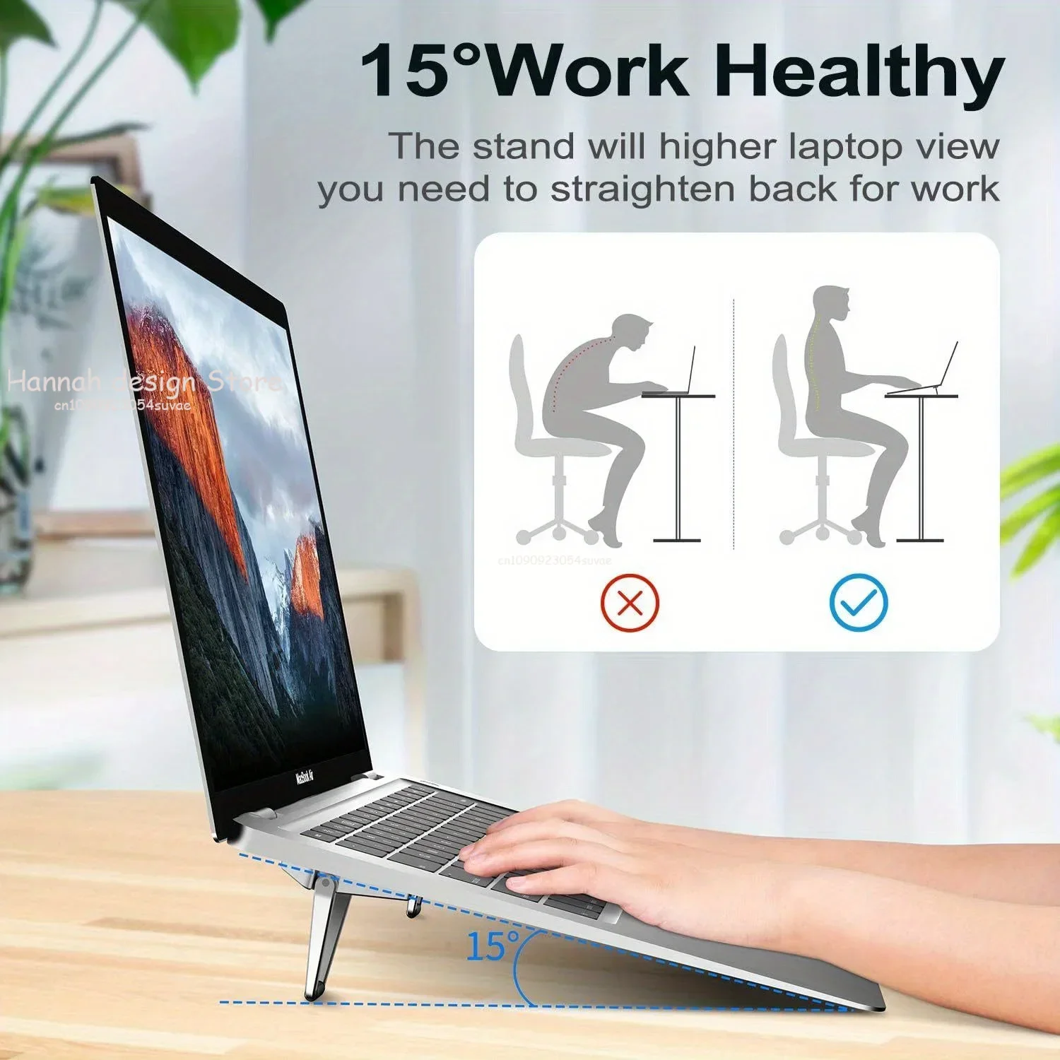 Portable Invisible Laptop Stand Mini Aluminum Cooling Pad Computer Keyboard Mount Kickstand Ergonomic Lightweight Laptop Stand