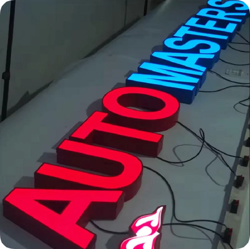 Custom Car Backlit LED Logo Sign Waterproof Stainless Steel Illuminated For Wash Shop Garage Storefront Office Company