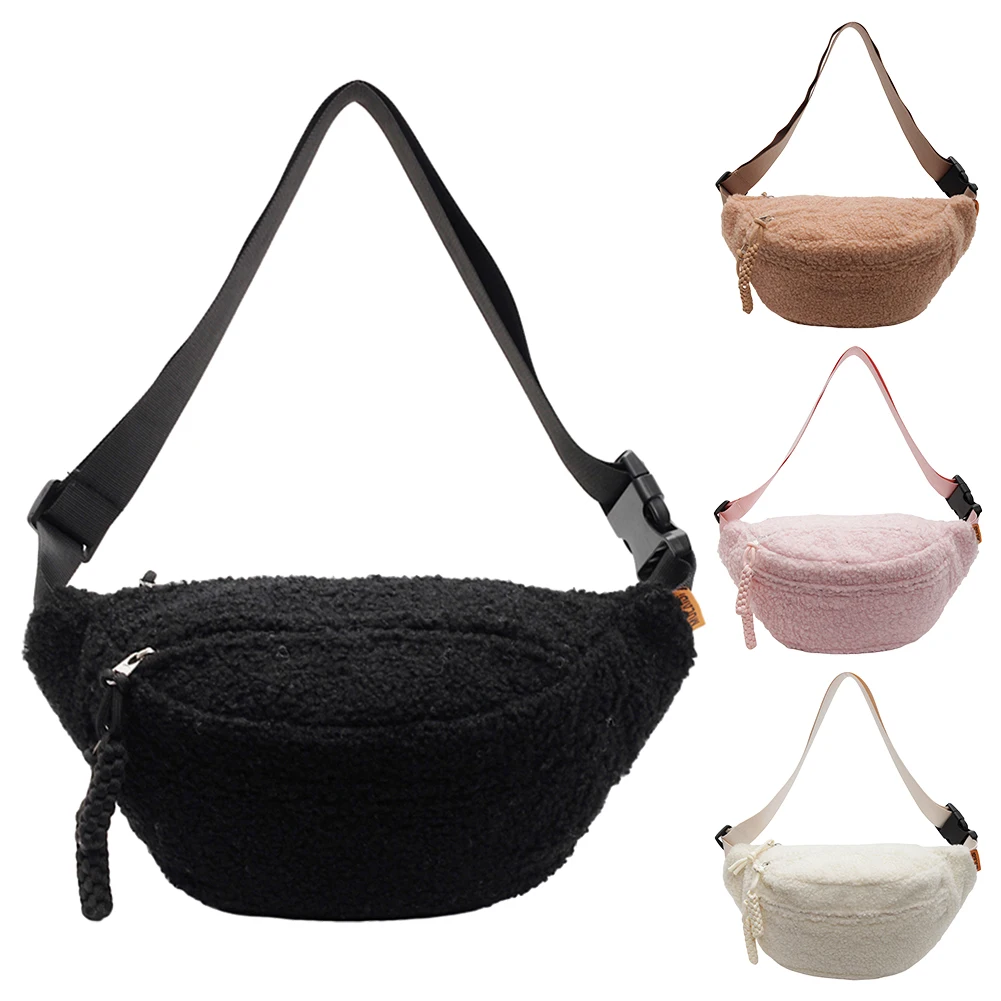 

Fleece Sherpa Crossbody Bags for Women Small Size Fanny Pack Winter Plush Waist Bag Cute Bum Hip Waist Pack Waist Bum Bag Pack