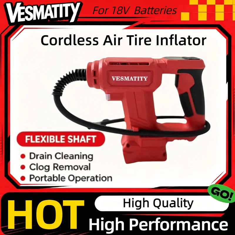 Portable Cordless Tyre Inflator Handheld Electric Air Pump Compressor for Car Bike Bicycle Use Fit Milwaukee  Battery