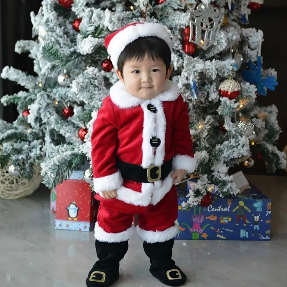 

4 Pieces Christmas Clothing Suits 80Cm Long Sleeves Hats Long Sleeves Baby Clothing Jackets Pants Shoes Warm