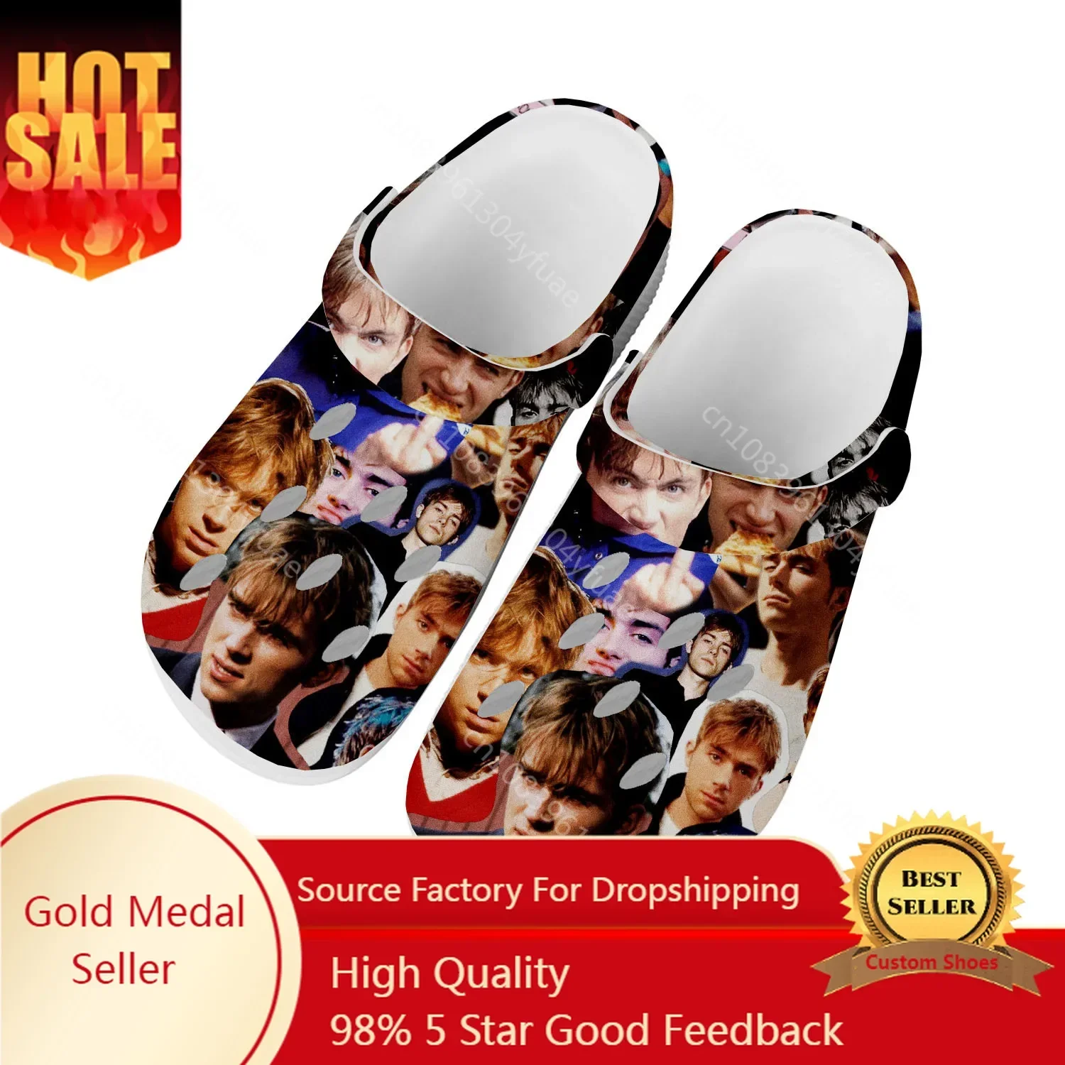 

B-Blur Rock Band Home Clogs Men Women Youth Boy Girl B-Band High Quality Customize Water Shoe Garden Beach Hole Slippers Sandals