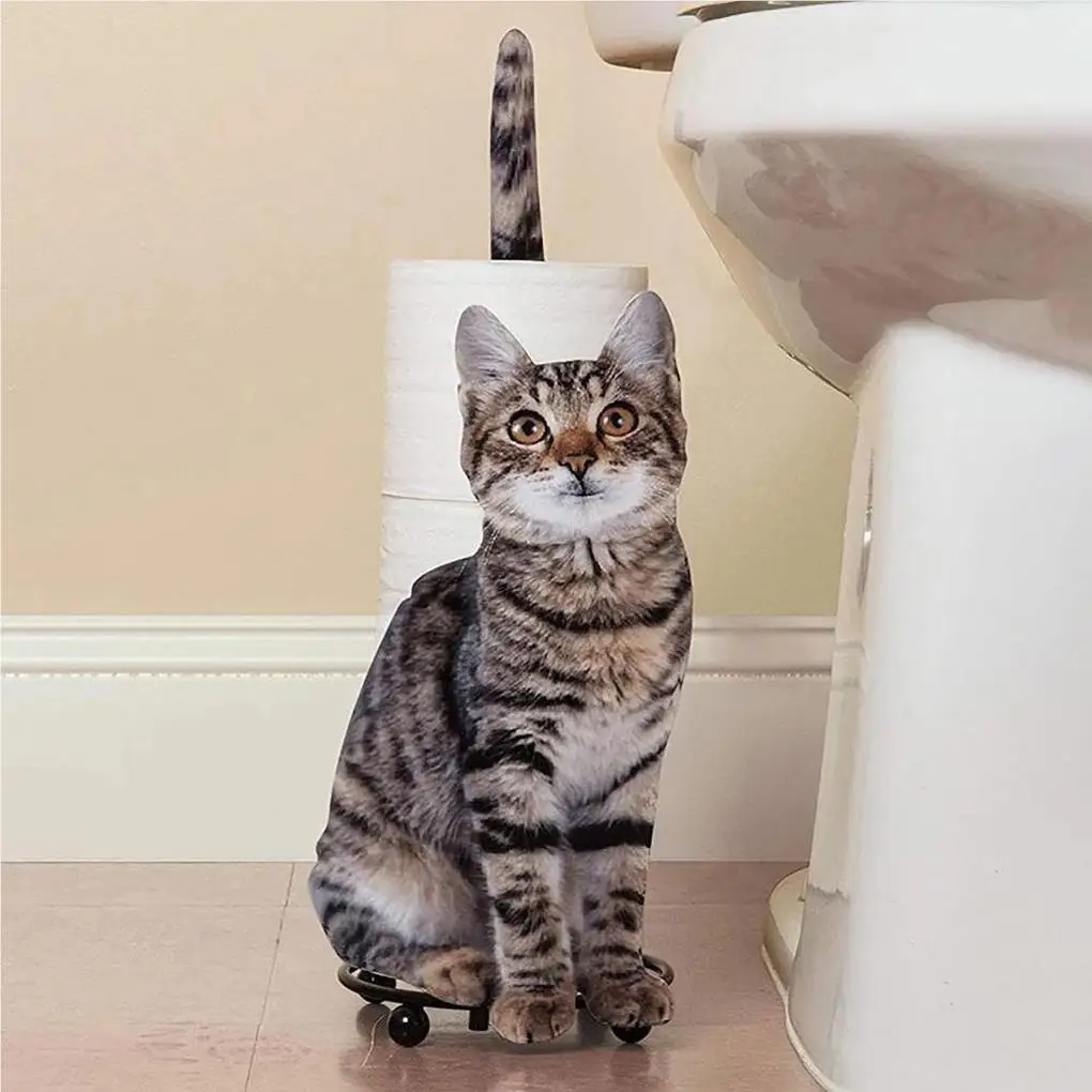 Paper Towel Holder Metal Detachable Cat Design Decoration All-Match Roll Stand Holders Household Kitchen Toilet Bedroom