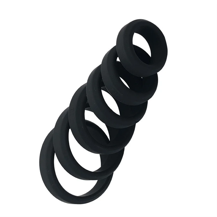 6 Sizes Silicone Cock Rings Scrotum Lock Ring Penis Enhance Erection Cockring Ejaculation Delay Penis Ring Sex Toys For Men