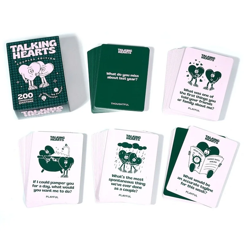 

Интимная карточная игра для пар, говорящие сердечки, глубокие разговоры, неторопливая игра для пар, диалог Heartfelt