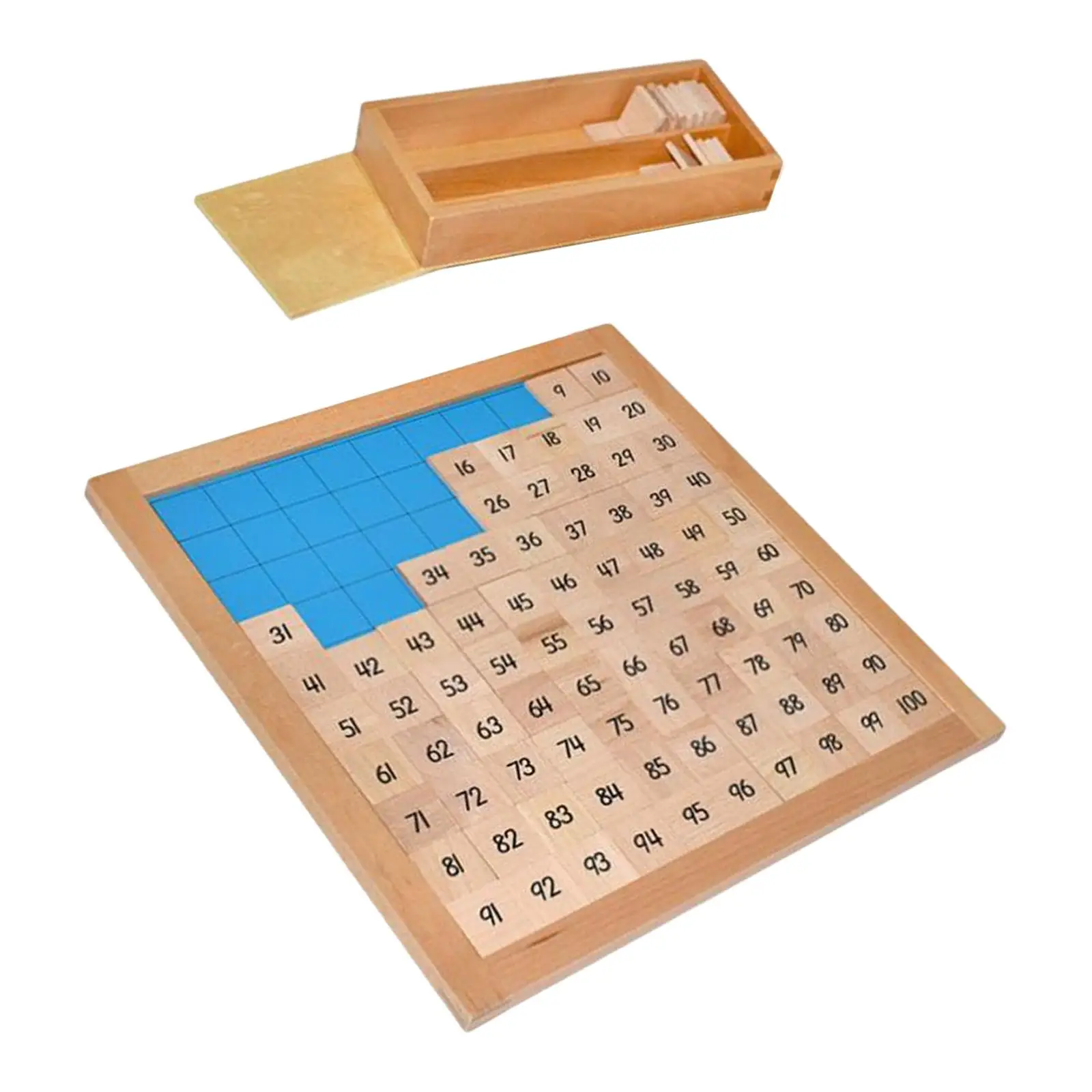 Wooden Math Board Gift Number Counting Preschool Learning Toy 1-100 Consecutive Numbers Wooden Toy Hundred Board for Girls Kids