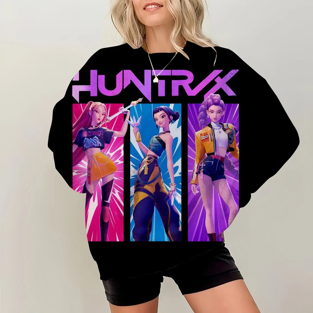 Pullover da donna autunno e inverno KPop Demon Hunters abbigliamento sportivo top casual ampio Nuova felpa girocollo casual a maniche lunghe