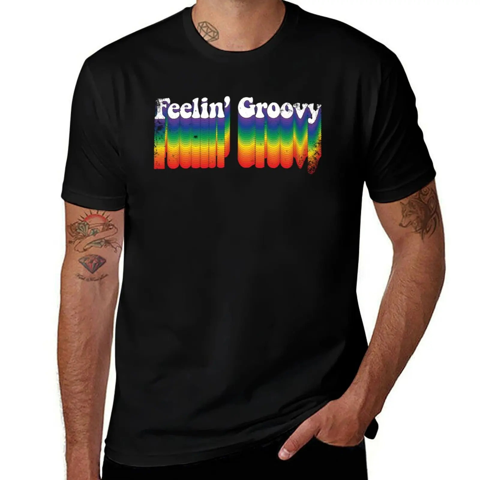 

Retro Feeling Groovy T-Shirt cotton t shirt man cotton t shirts high quality g man t shirts for men T-Shirt
