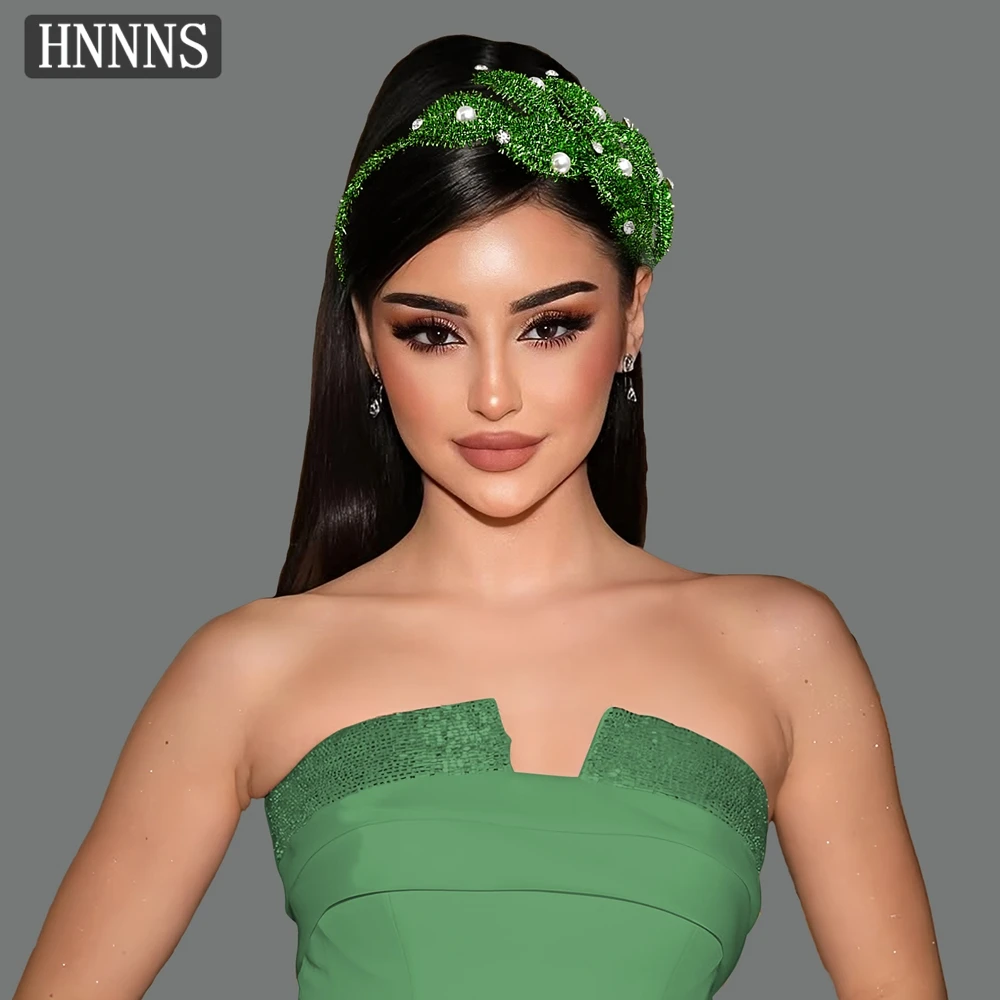 

HNNNS Green Leaves Headband Sweet and Cute Headdress Beautiful Girl Headpiece Fashion Wedding Jewelry Hair Accessories A371