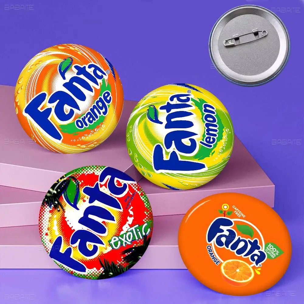 

FANTA LOGO Soft Button Pin Bright Printed Icon Gift For Friends Badge Collar Brooch Lapel Pin Metal