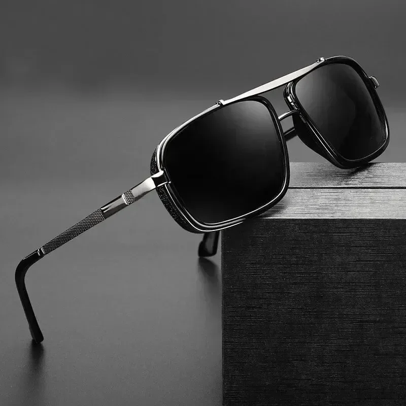 Men Vintage Fashion Steampunk Square Sun Glasses Male Driving Summer Travelling Shades Sun Glasses UV400 Gafas De Sol