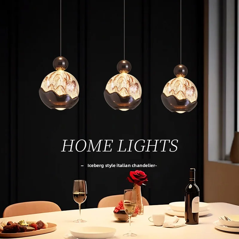 Snow Mountain Restaurant Chandelier Creative Artist Dining Table Bar Italian Minimalist Chandelier Above The Dining Room Table