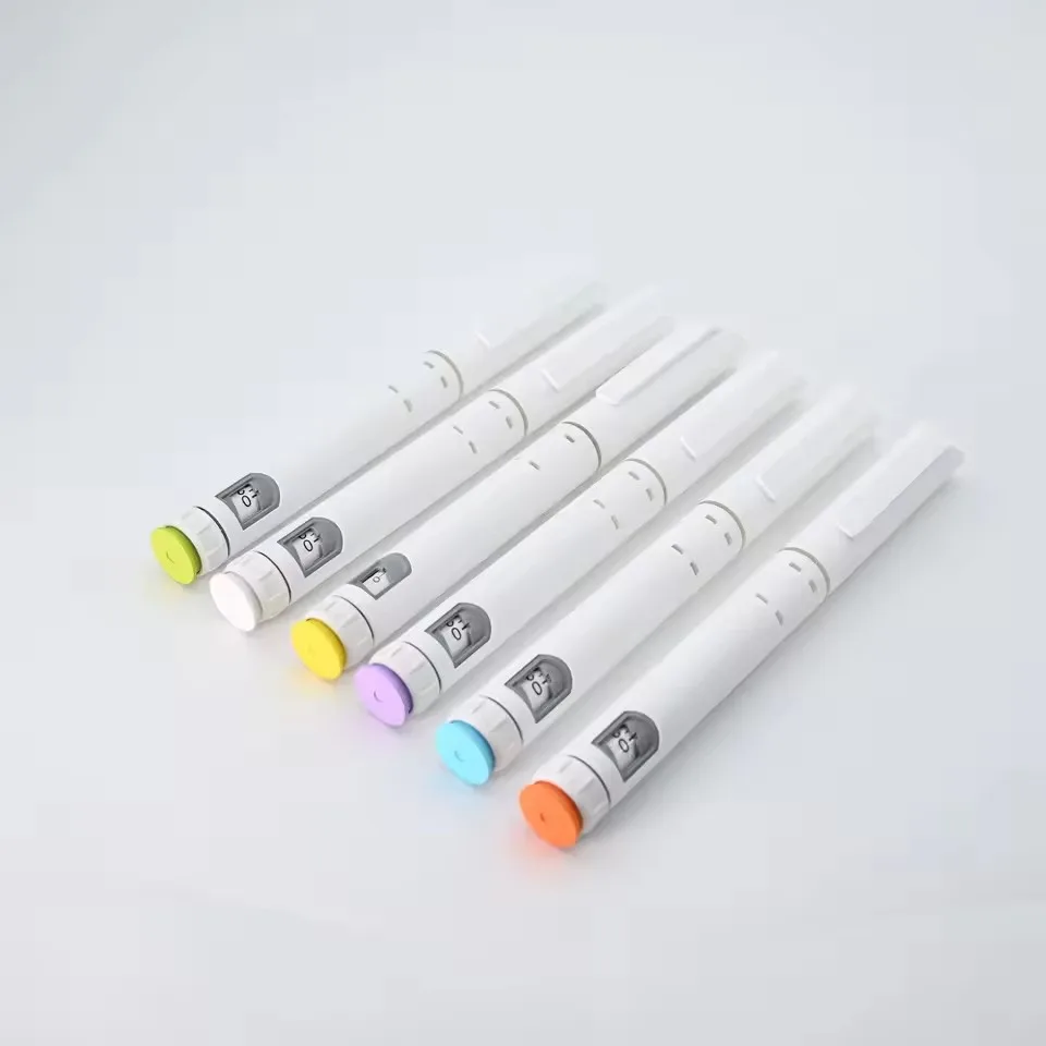 5Pcs Insulin Injection Pen 3ml Empty Cartridge for Peptide GLP-1 Adjustable Dosage Control Travel