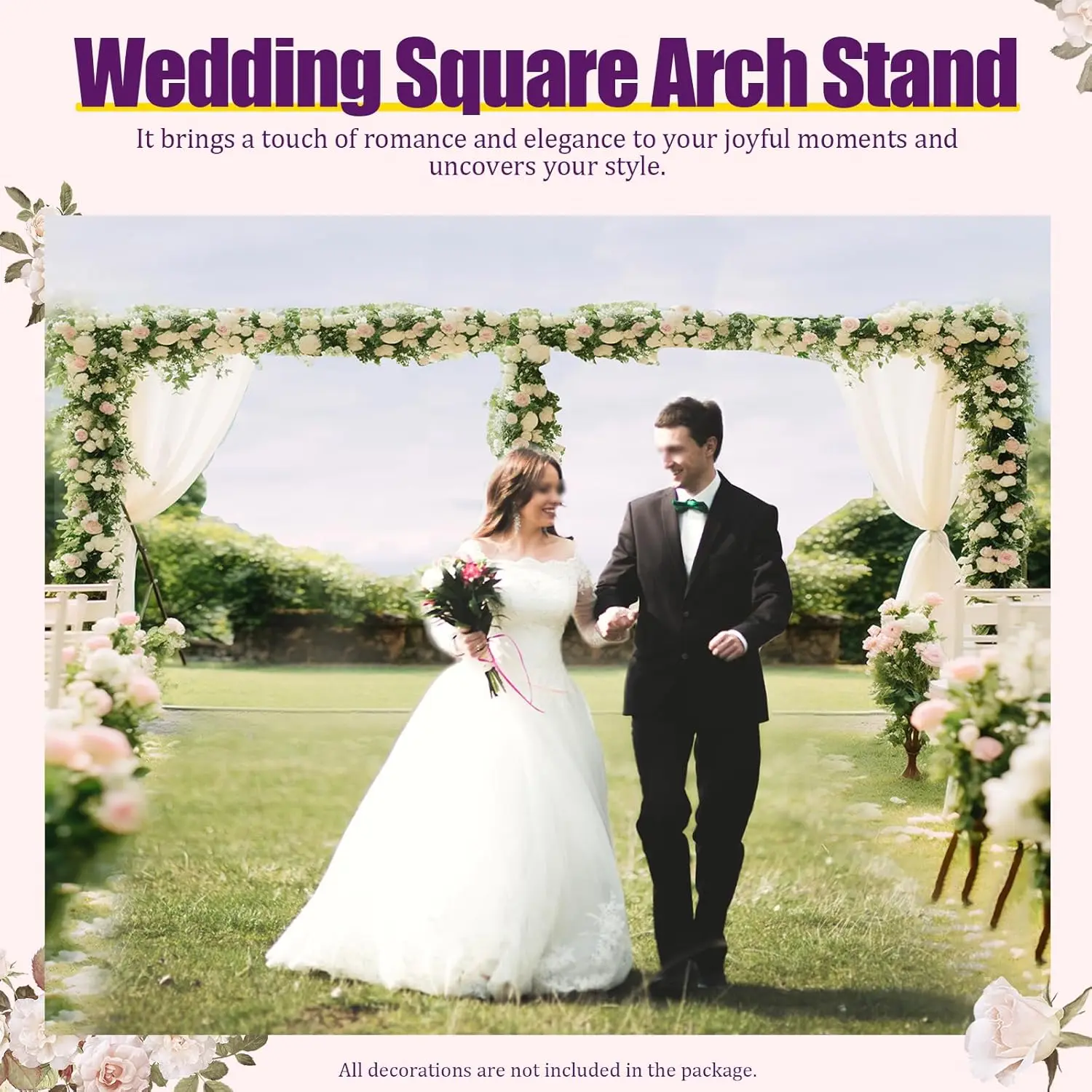 Wedding Arches for Ceremony, Telescopic Backdrop Stand Pipe Kit, Photographic Studio Photo Backgrounds Stand for Wedding Party