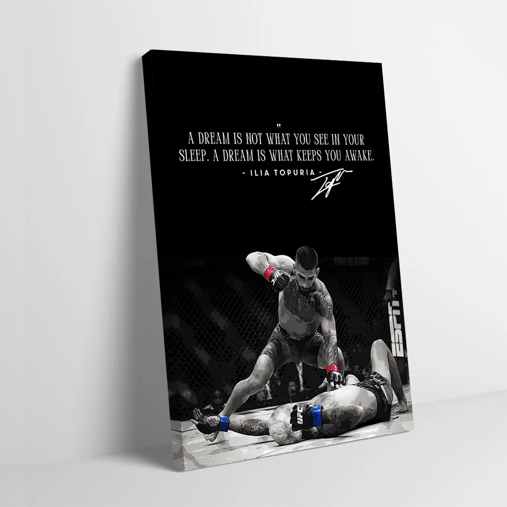 Ilia Topuria Motivational Quote Poster Customizable Printed Canvas Painting Wall Art Gift for Room Decorating Interior Wand Deko