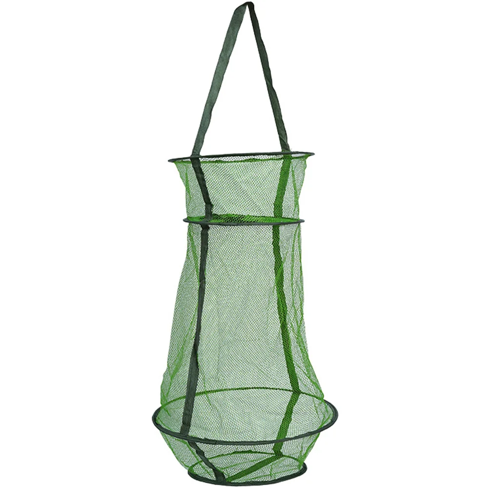 Folding Fish Basket Fishing Netting for Protecting Catching Bait Bucket Mesh Nylon Accessories Wear-resistant Fishnets