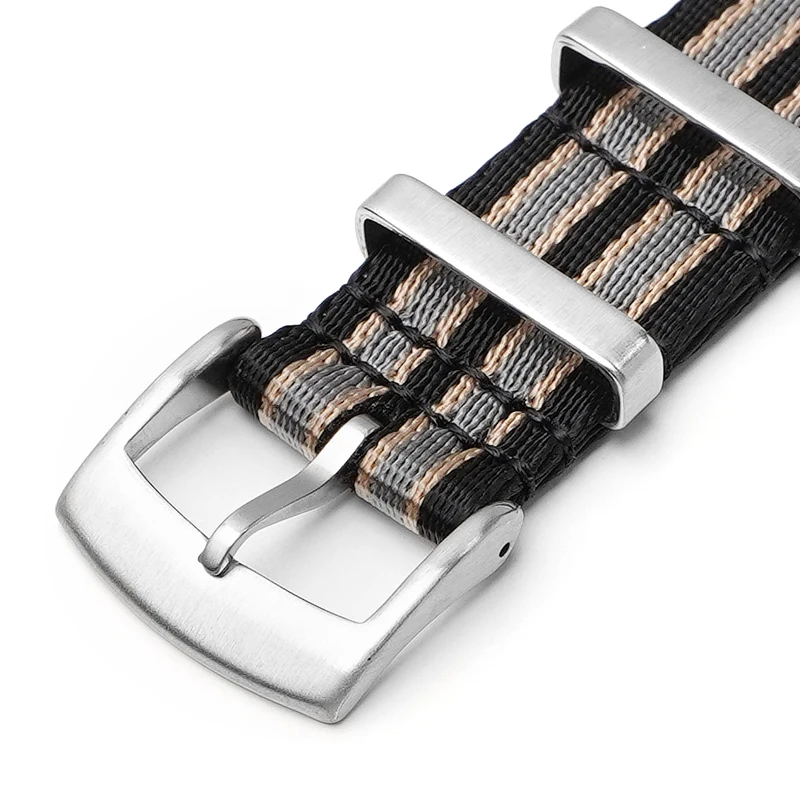 Hochwertiges NATO-Nylon-Uhrenarmband für OMEGA Seamaster und Seiko SKX007, robustes Armband für Damen und Herren, 18/20/22/24 mm, universelles, gewebtes Armband. – Detail 3