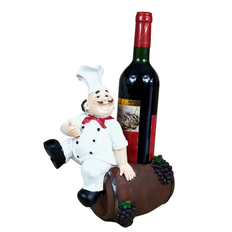 

Chef Miniature Wine Holder Decorative Resin Cask Bottle Stand Restaurant Tableware Ornament Kitchen Organizer Bar Accessories